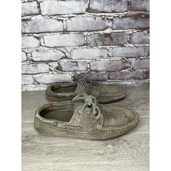 FRYE Mason Tie Moc Camp Taupe Suede Leather Boat Shoes Men Sz 12M US/45EU 80471 main image 12